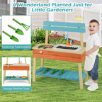 Kids Play Kitchen Set, Wooden Kitchen Playset Chef Pretend Mud Kitchen