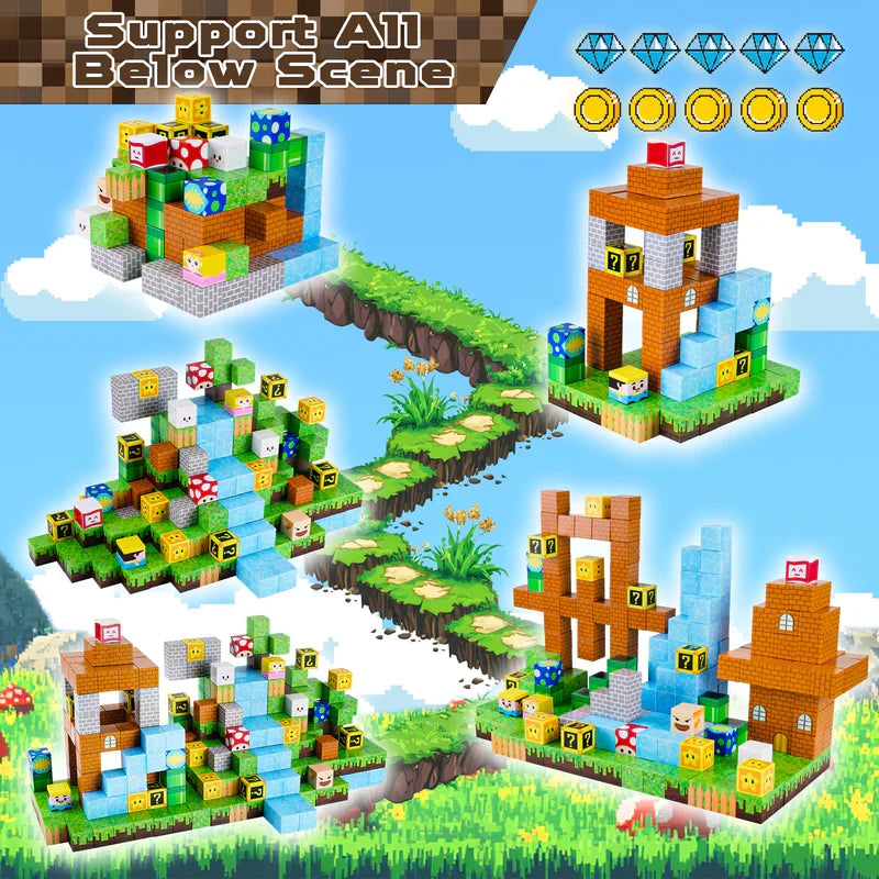 Pixel Magnetic Building Blocks