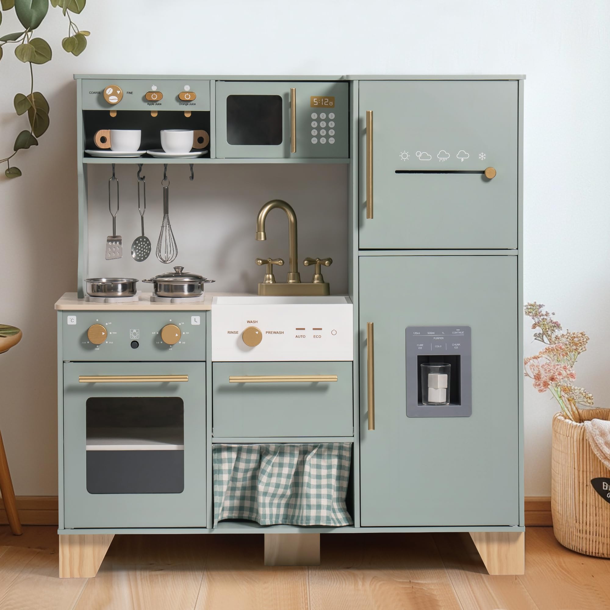 Bean Green Wooden Toy Kitchen Sets