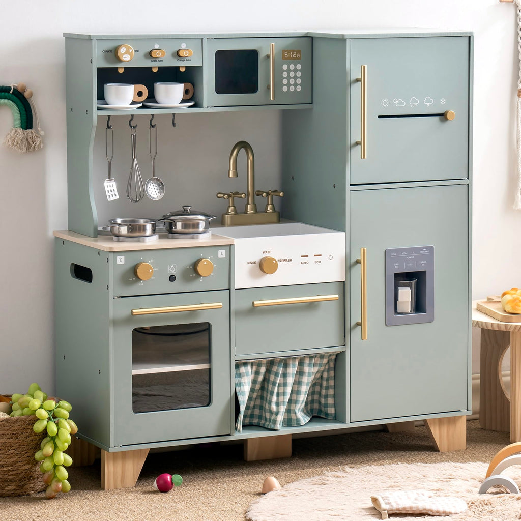 Bean Green Wooden Toy Kitchen Sets