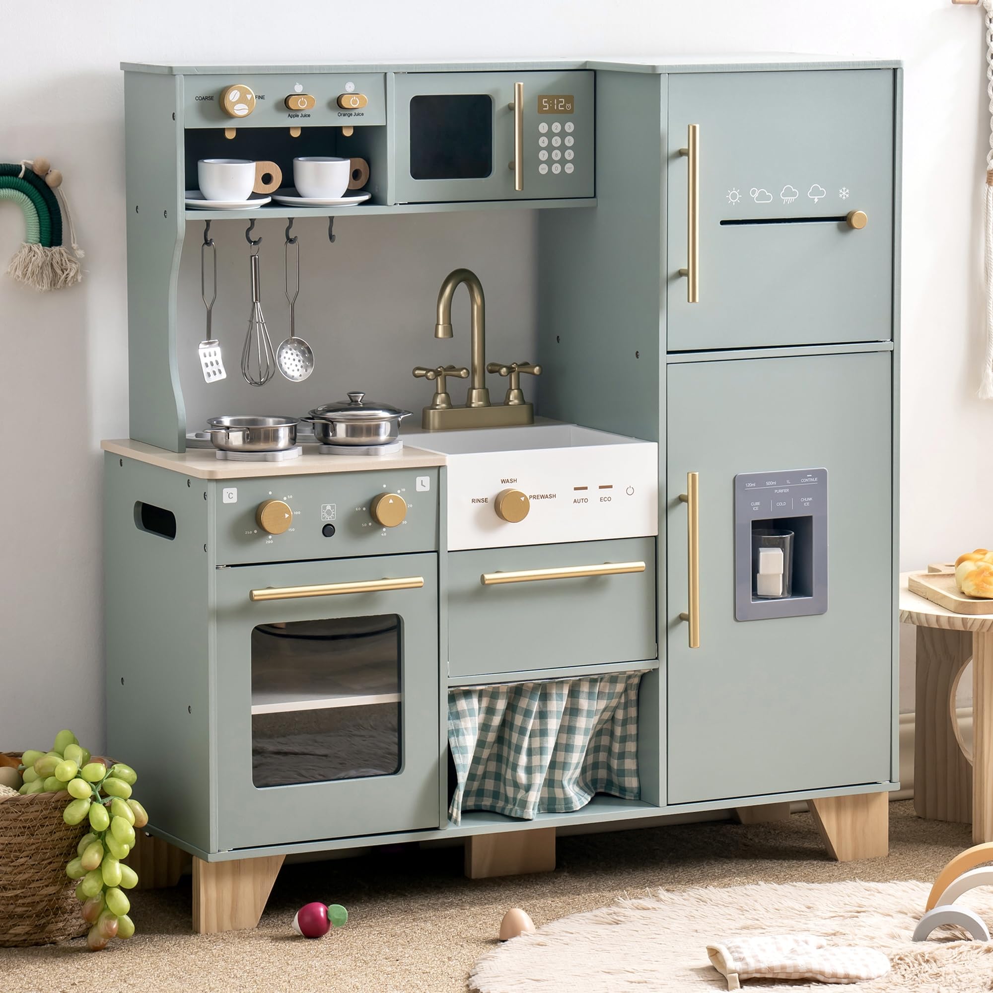 Bean Green Wooden Toy Kitchen Sets