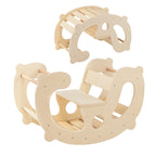 2-In-1 Rocking Horse Arch for Kids Montessori Climbing Toys with Arch Climber