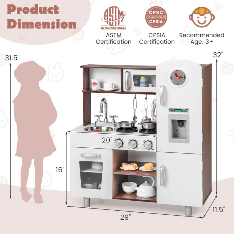 Kids Kitchen Playset with Realistic Sounds and Lights