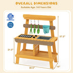 Outdoor Mud Kitchen for Kids Wooden Play Kitchen Toy for Boys Girls Aged 3-8