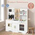 Kids Kitchen Playset with Microwave and Coffee Maker for Ages 3+