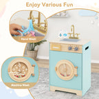 Kids Washer Playset Toy Washing Machine with Laundry Detergent