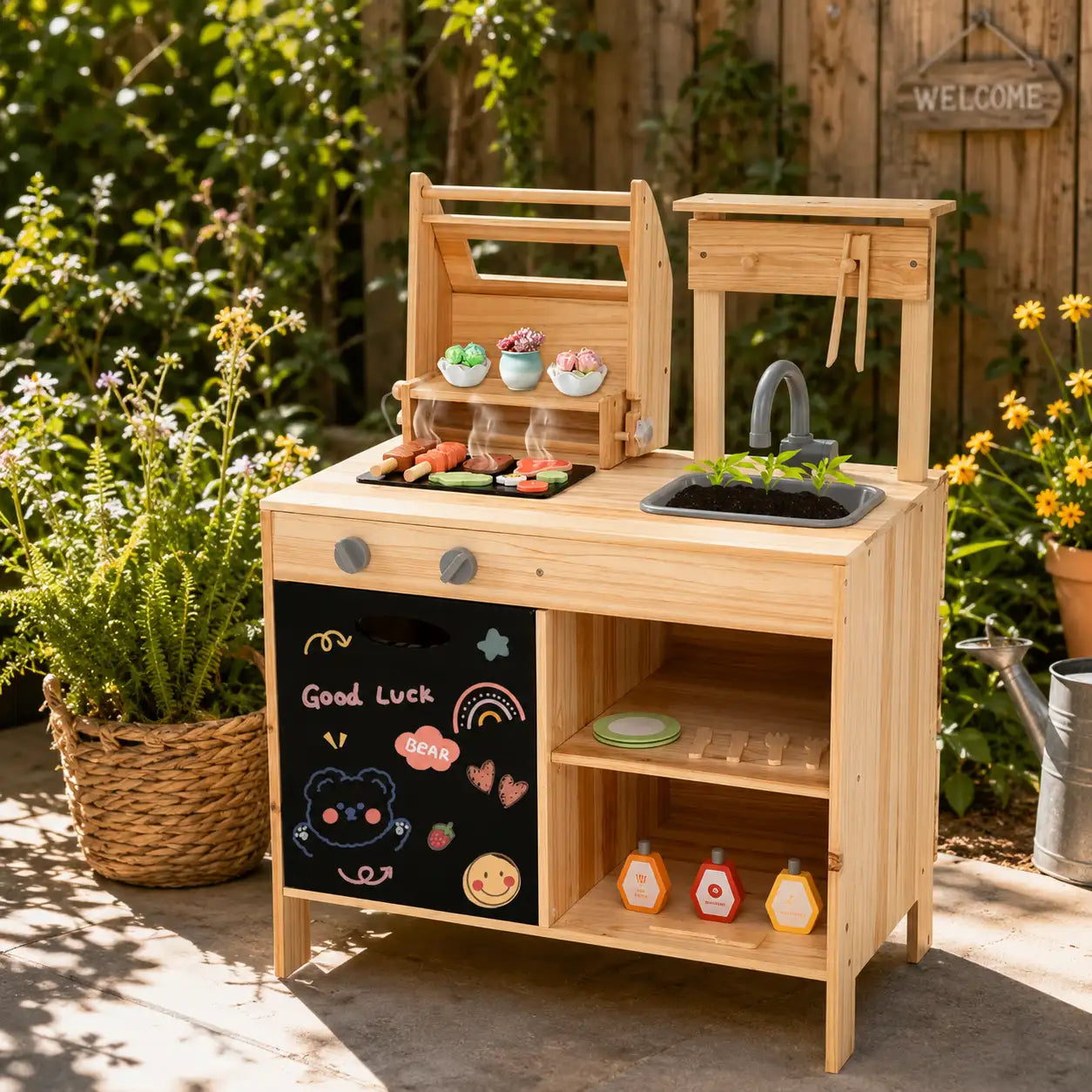 BBQ-Grill-Spielzeug mit Kreidetafel & Spielessen SproutHands™