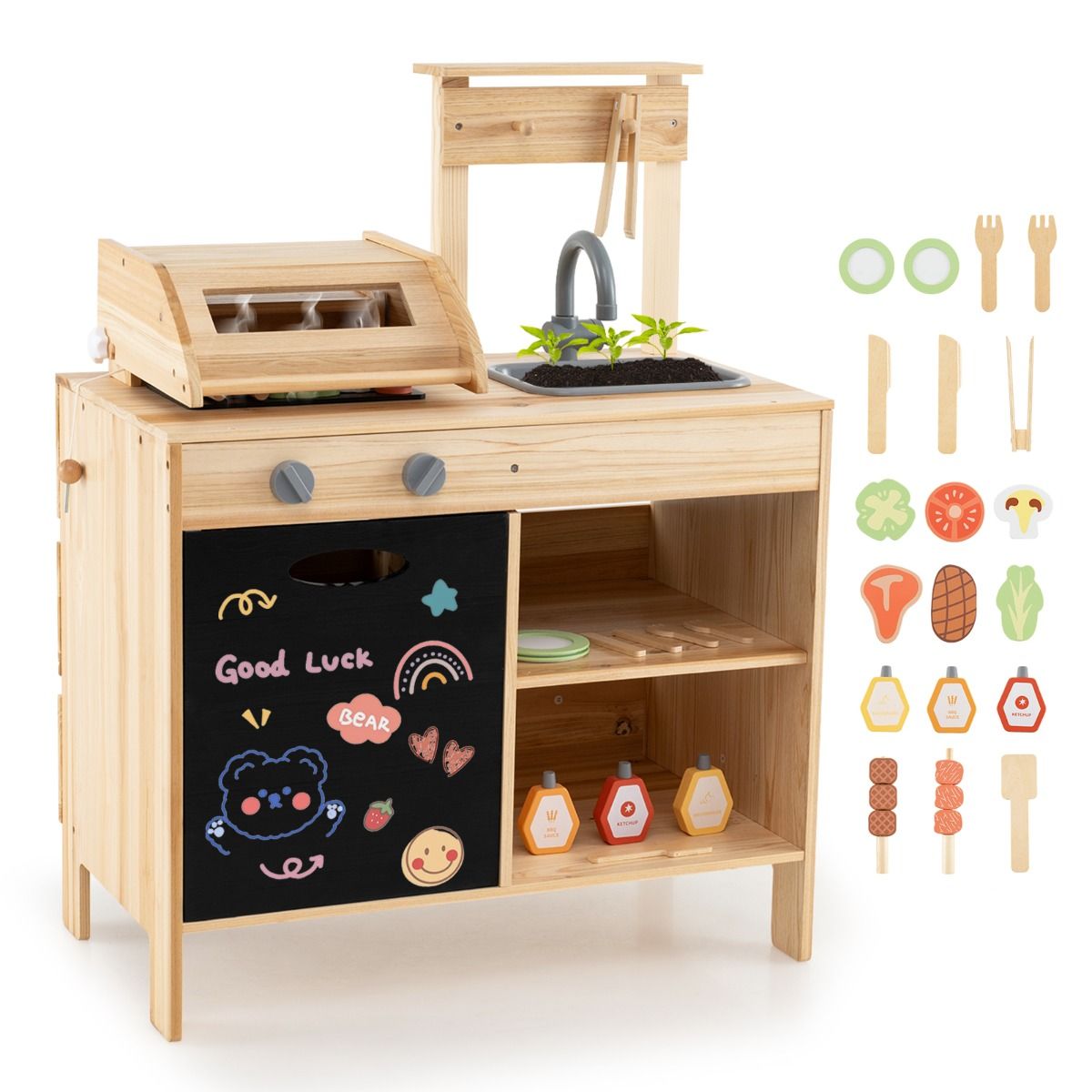 BBQ-Grill-Spielzeug mit Kreidetafel & Spielessen SproutHands™