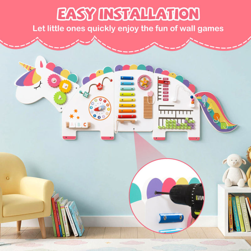 11-In-1 Dinosaur Activity Wall Busy Board Panels for Toddlers Education and Early Development