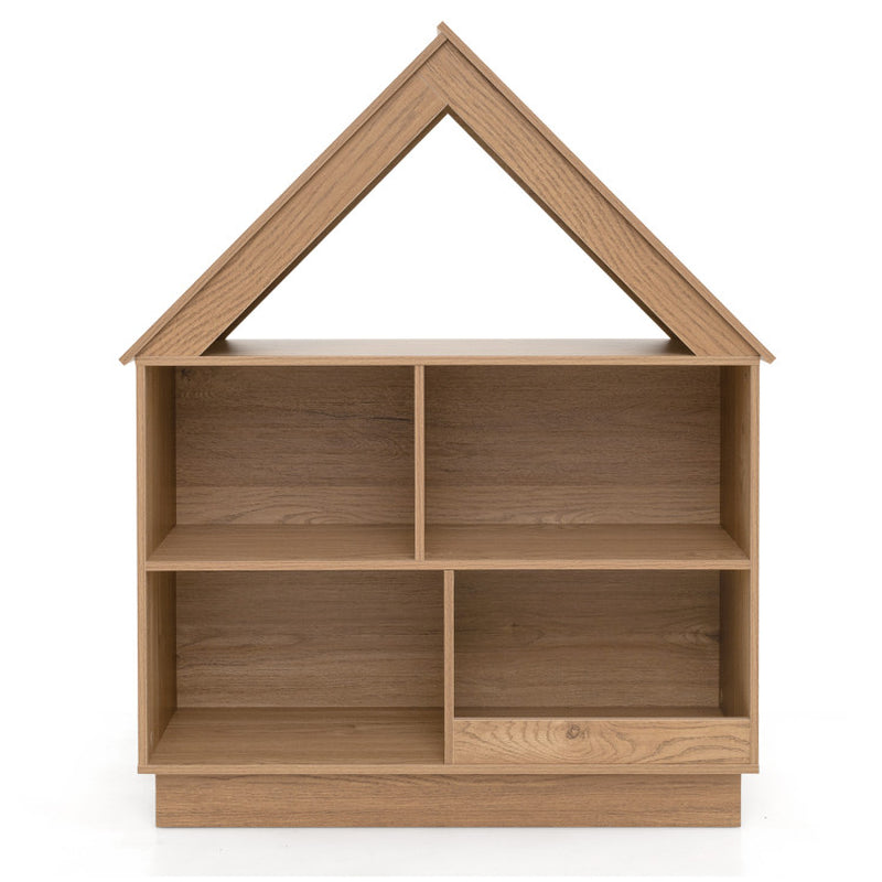 3-Tier House-Shaped Toy Storage Organizer with Open Shelves