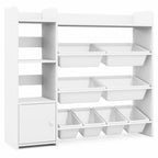 4-Tier Kids Bookshelf and Toy Storage Rack with 8 Toy Organizer Bins