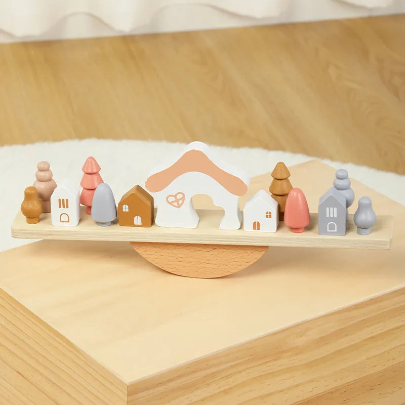 Rainbow Wooden Stacking Toys - Lunamoa