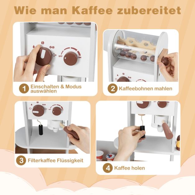 L-Shaped Corner Play Kitchen with Fridge Washing Machine & Coffee Maker SproutHands™