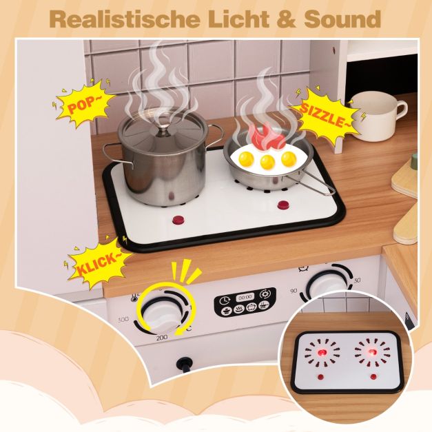 L-Shaped Corner Play Kitchen with Fridge Washing Machine & Coffee Maker SproutHands™