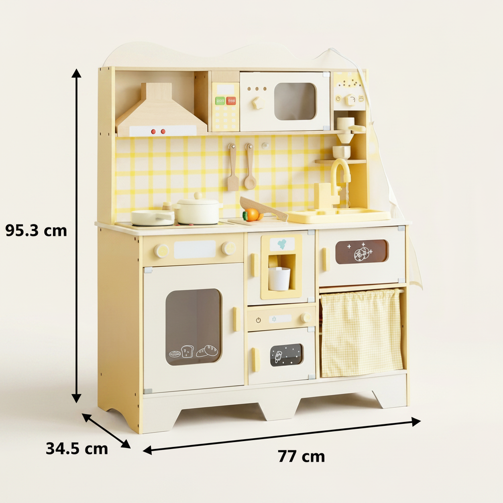 Cream Wooden Simulation Play Kitchen SproutHands™