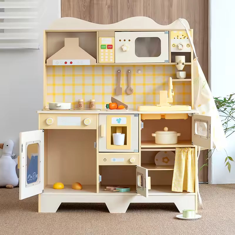 Cream Wooden Simulation Play Kitchen SproutHands™