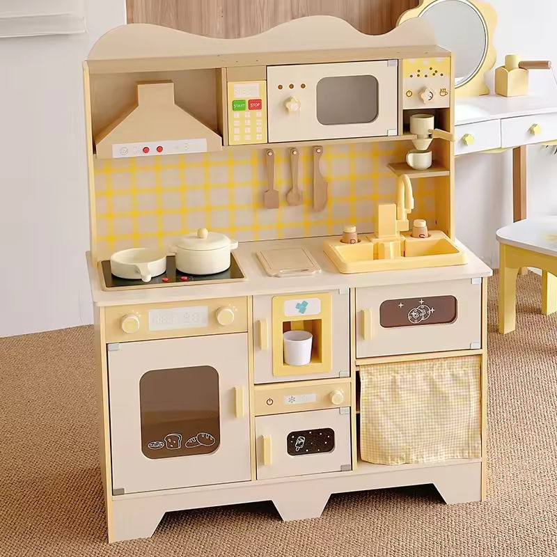 Cream Wooden Simulation Play Kitchen SproutHands™