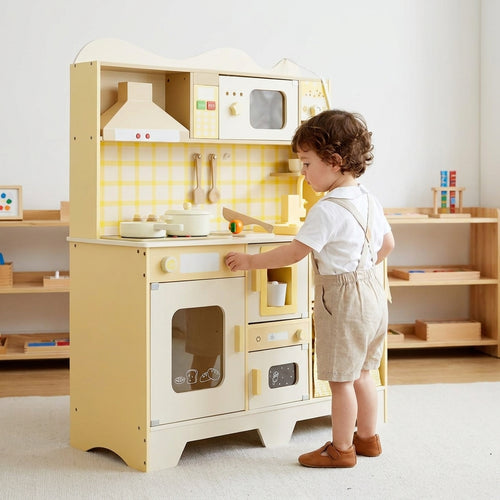 Cream Wooden Simulation Play Kitchen SproutHands™
