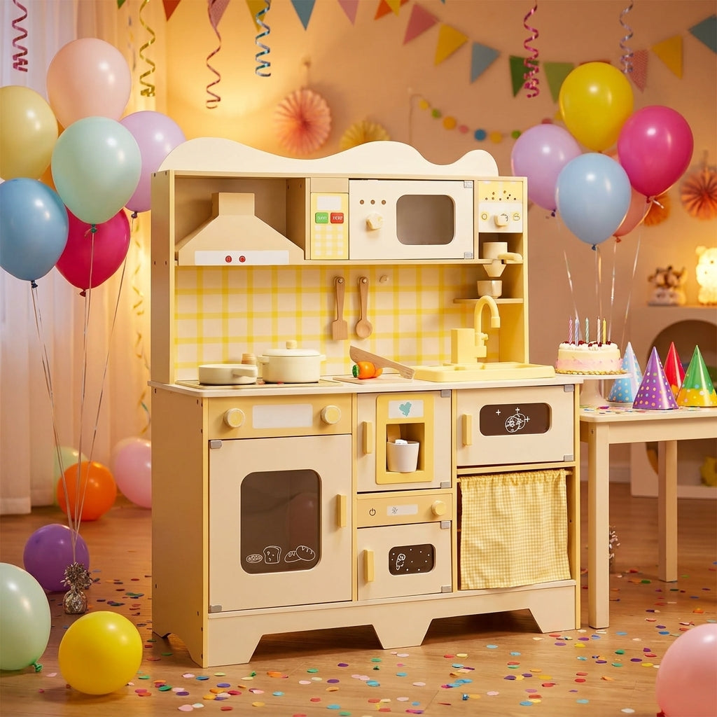 Cream Wooden Simulation Play Kitchen SproutHands™