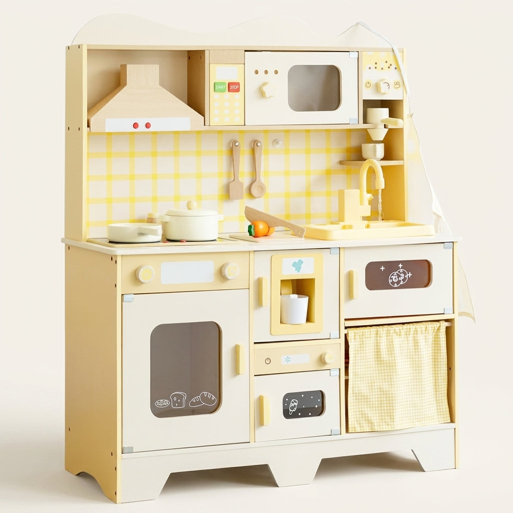 Cream Wooden Simulation Play Kitchen SproutHands™