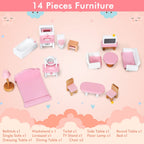 Large Wooden Dolls House with Furniture and Accessories