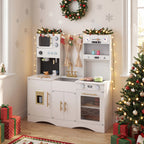 Kids Kitchen Playset with Microwave and Coffee Maker for Ages 3+