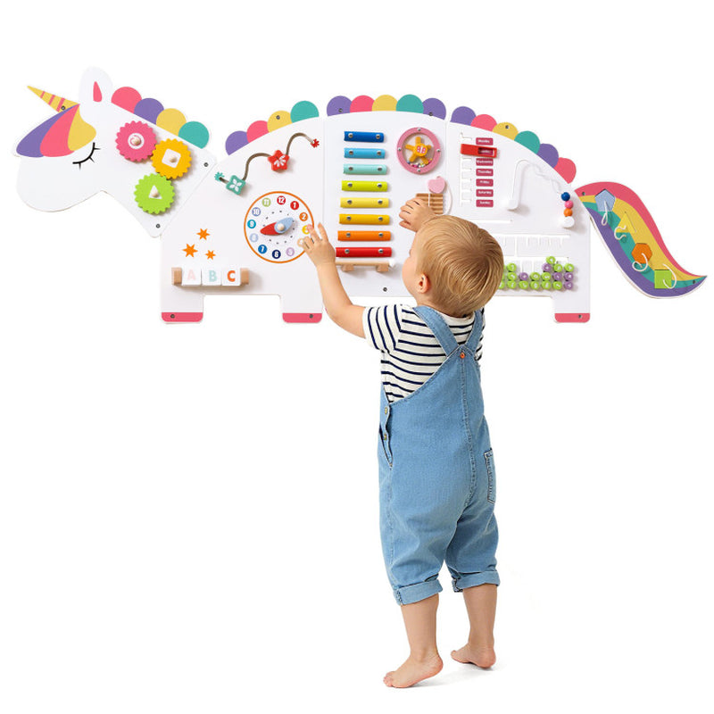 11-In-1 Dinosaur Activity Wall Busy Board Panels for Toddlers Education and Early Development