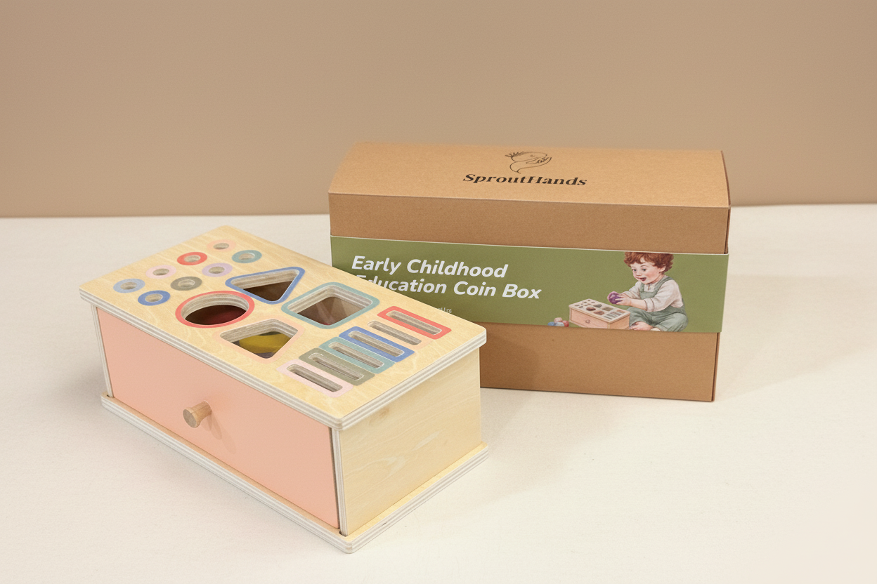 Early Childhood Education Coin Box with Brand Background