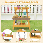 Outdoor Mud Kitchen for Kids Wooden Play Kitchen Toy for Boys Girls Aged 3-8