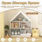 3-Tier House-Shaped Toy Storage Organizer with Open Shelves