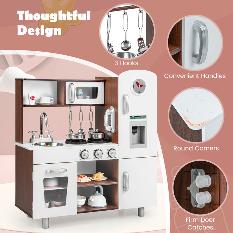 Kids Kitchen Playset with Realistic Sounds and Lights