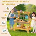 Outdoor Mud Kitchen for Kids Wooden Play Kitchen Toy for Boys Girls Aged 3-8