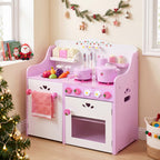 Kids Wooden Kitchen Toy Strawberry Pretend Cooking Playset
