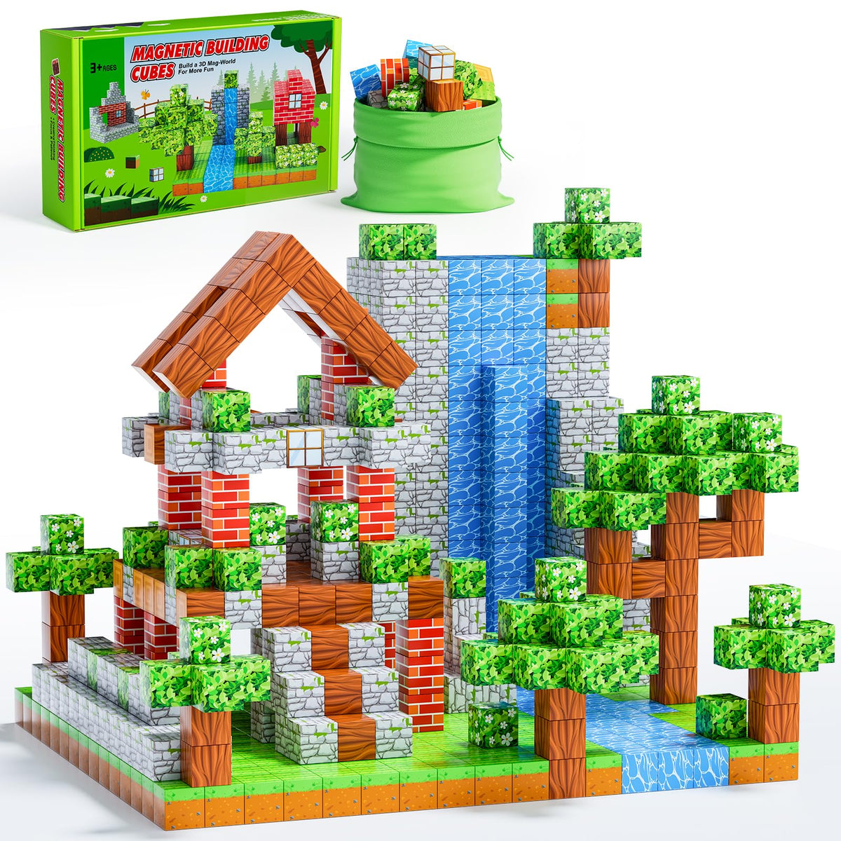 Ensemble de construction magnétique Forêt pour enfants 3 ans et plus