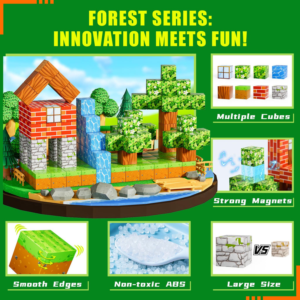 Ensemble de construction magnétique Forêt pour enfants 3 ans et plus