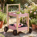 Kids Gardening Set with Wooden Trolley