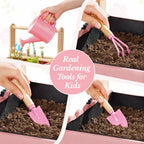 Kids Gardening Set with Wooden Trolley