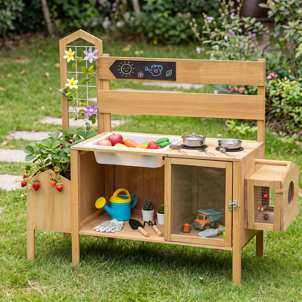 Kinder-Matschküche mit Vogelkäfig & Blumenkasten SproutHands™