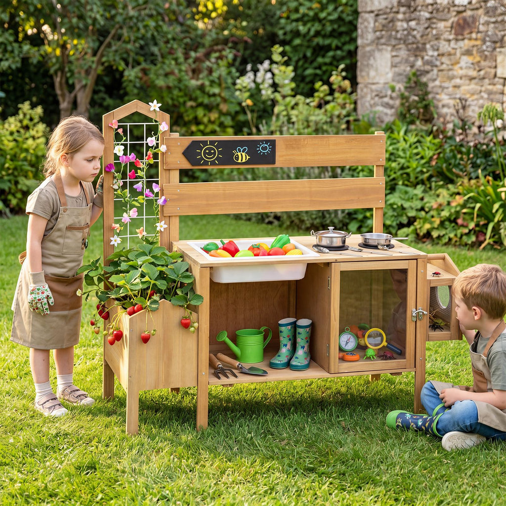 Kinder-Matschküche mit Vogelkäfig & Blumenkasten SproutHands™