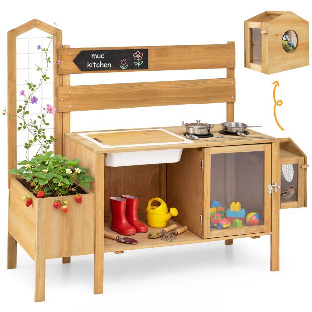 Kinder-Matschküche mit Vogelkäfig & Blumenkasten SproutHands™
