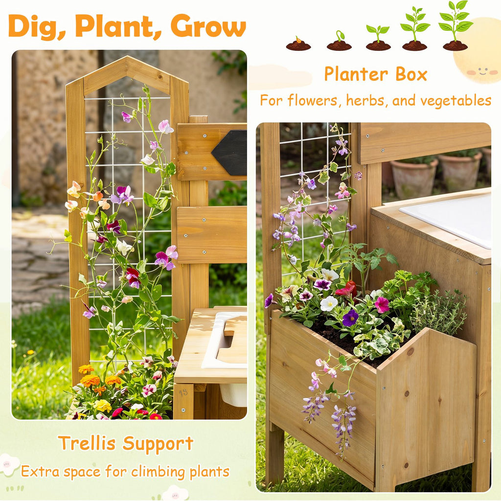 Kinder-Matschküche mit Vogelkäfig & Blumenkasten SproutHands™