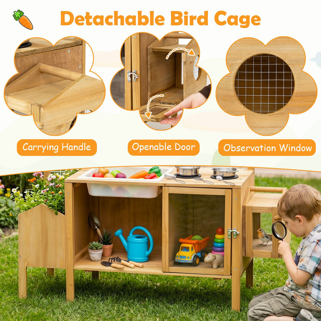 Kinder-Matschküche mit Vogelkäfig & Blumenkasten SproutHands™