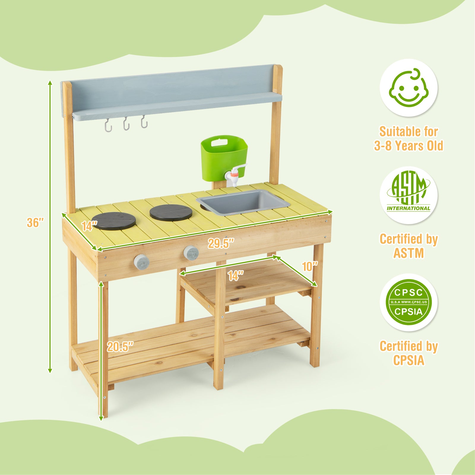 Kinder Outdoor-Spielküche aus Holz SproutHands™