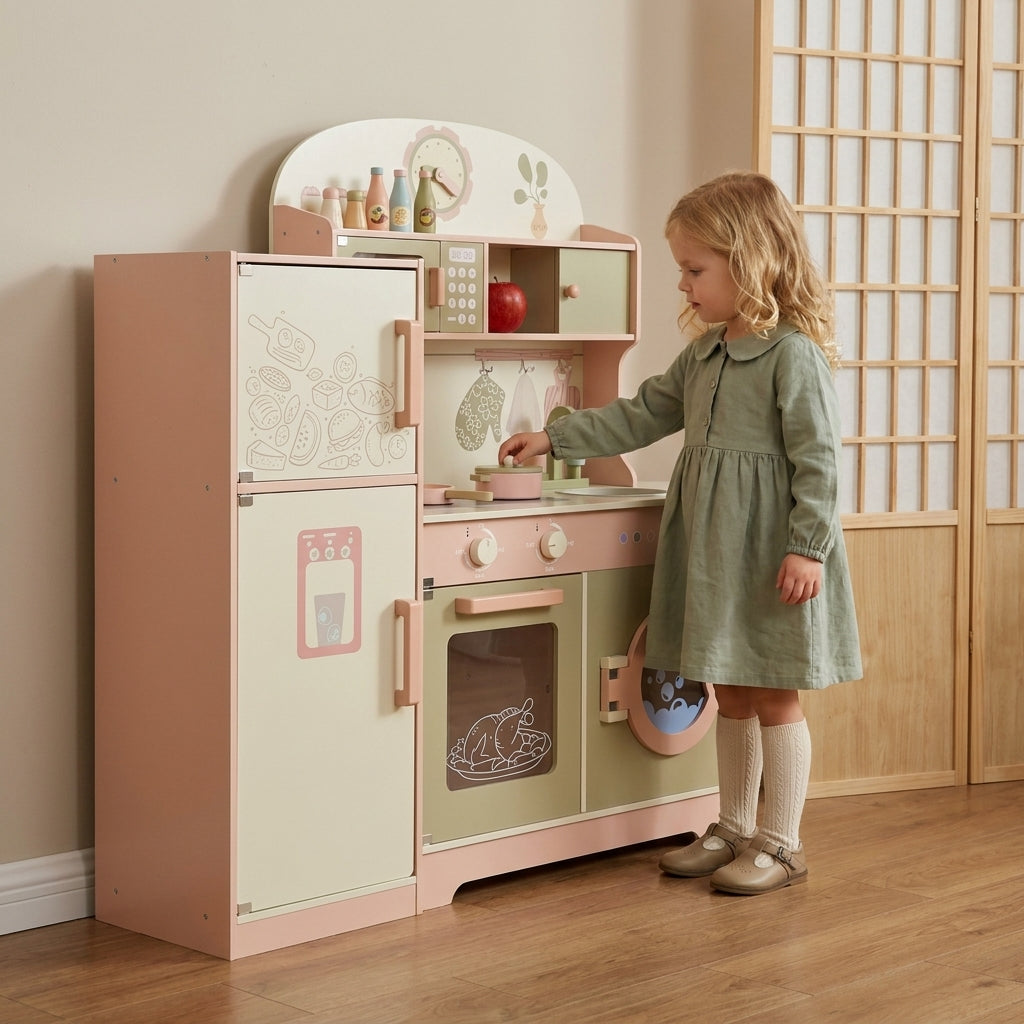 Kids Play Kitchen Set with Fridge SproutHands™