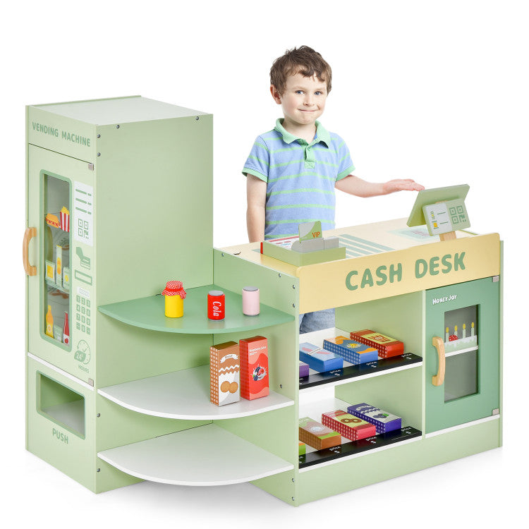 Kids Wooden Grocery Store Play Set with Cashier SproutHands™
