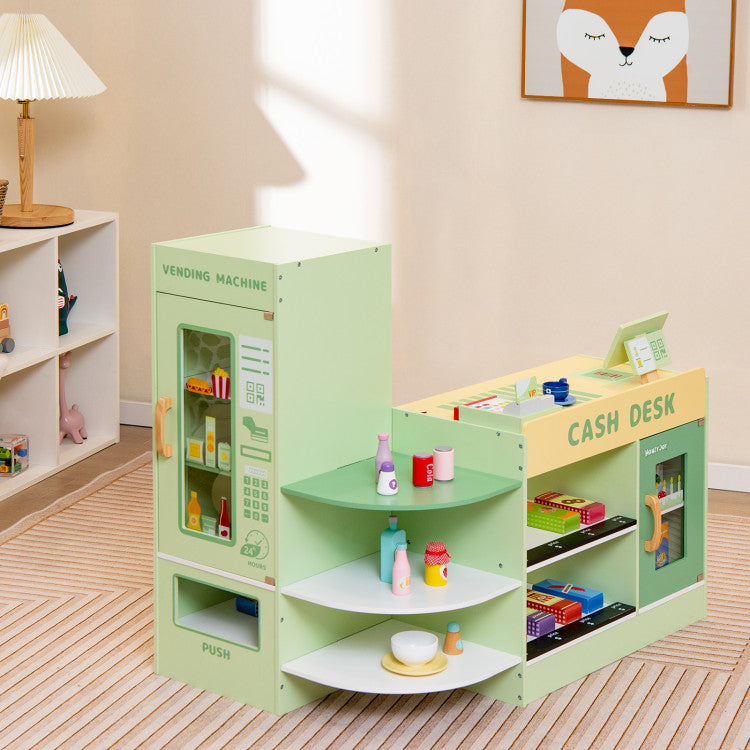 Kids Wooden Grocery Store Play Set with Cashier SproutHands™