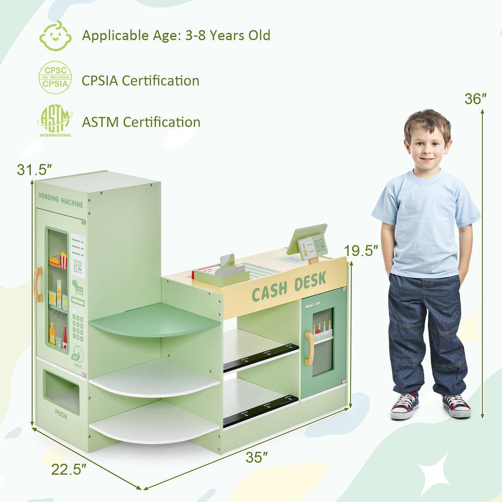 Kids Wooden Grocery Store Play Set with Cashier SproutHands™