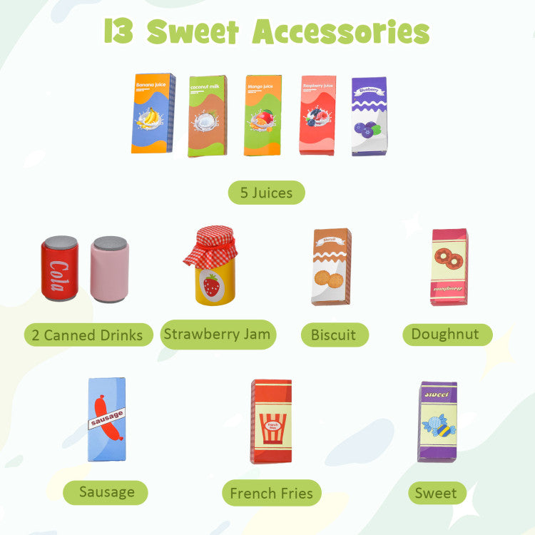 Kids Wooden Grocery Store Play Set with Cashier SproutHands™