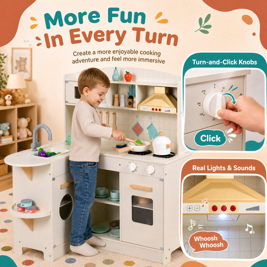 Eck-Spielküche in L-Form mit Lichtern und Geräuschen SproutHands™