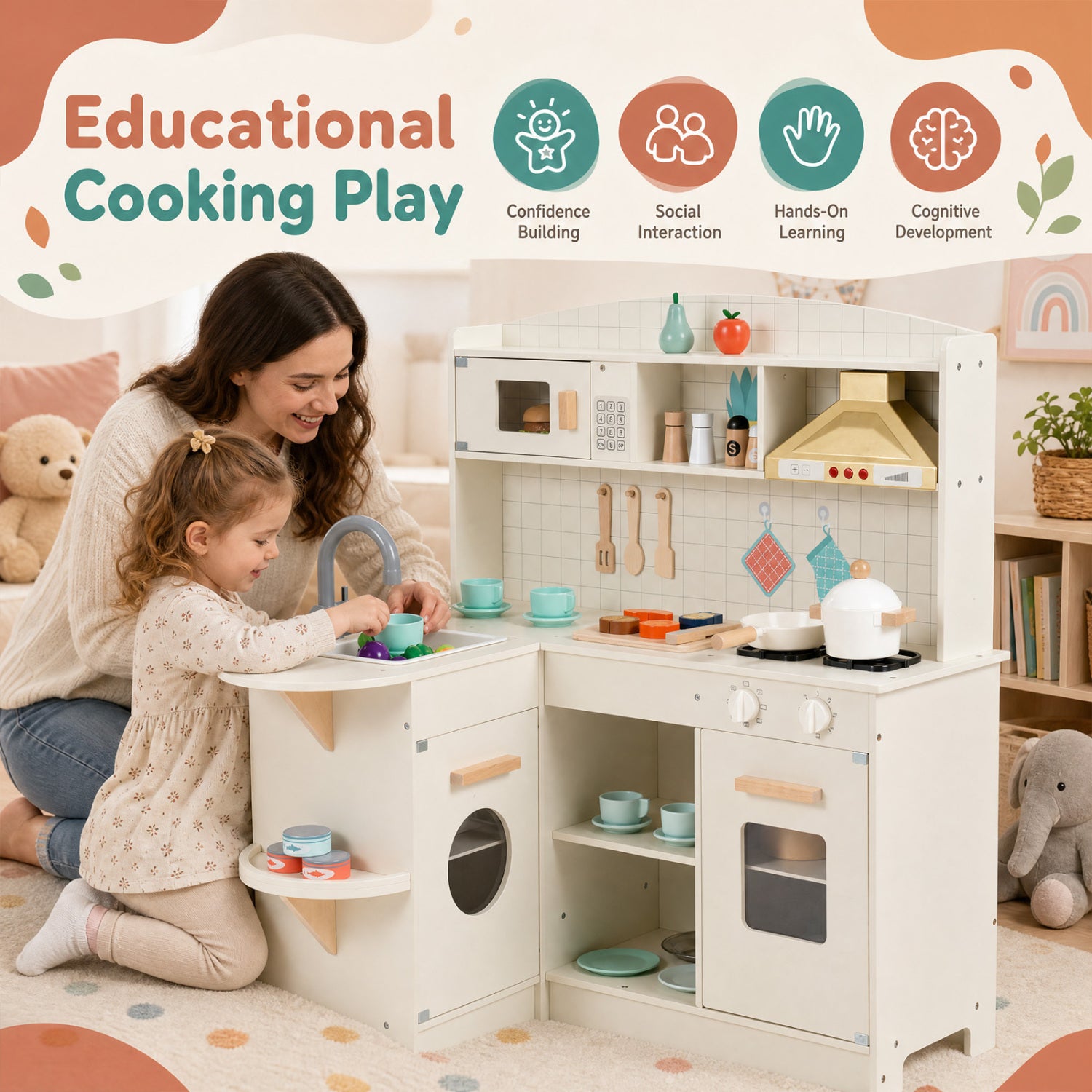 Eck-Spielküche in L-Form mit Lichtern und Geräuschen SproutHands™